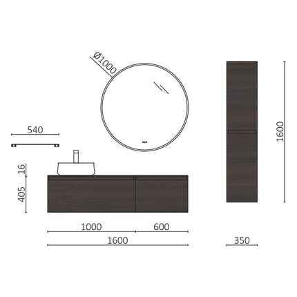 Conjunto MARA 160cm, Eucalipto Oceanía de Salgar