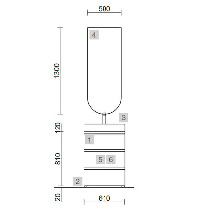 Medidas Conjunto SPIRIT 60 cm Terracota