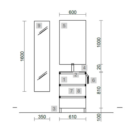 Medidas Conjunto SPIRIT 60 cm White Cotton