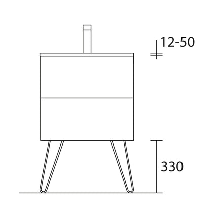 croquis Juego de 2 Patas DANNA 33 cm