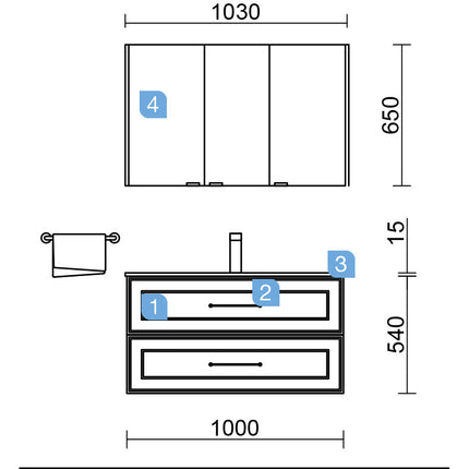 Composicion Conjunto RENOIR 1000 Antracita