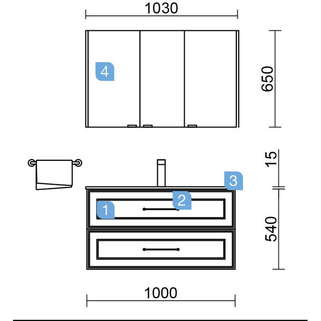 Composicion Conjunto RENOIR 1000 Antracita
