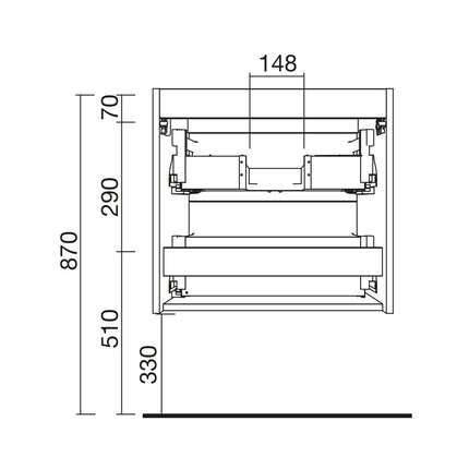 medidas Mueble de baño RENOIR 60