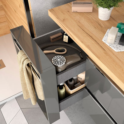 Detalle módulo extraible toallero de 30 cm