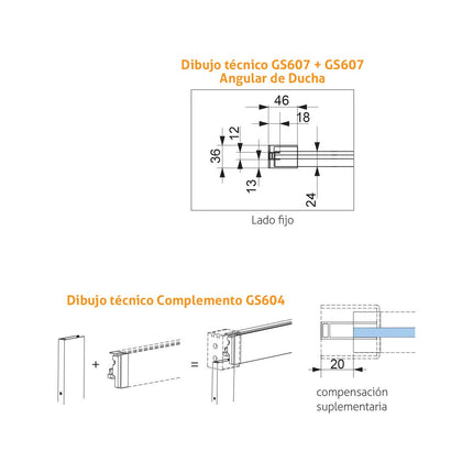 mampara angular glase gs607 1
