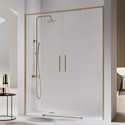 Mampara DELTA  DE100 oro cepillado