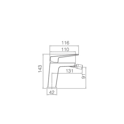 Croquis Monomando Bidé ART Black Gun Metal IMEX  