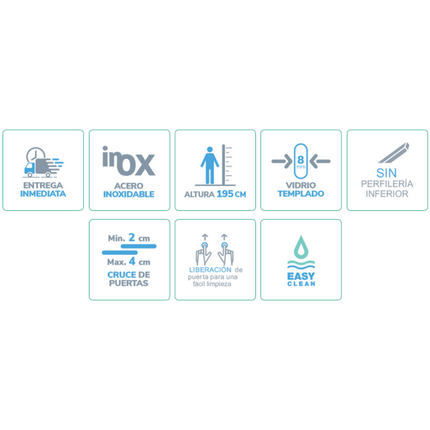 Mampara Ducha LUKA LK102 de Kassandra | Frontal 1 Fijo + 1 Puerta Corredera.