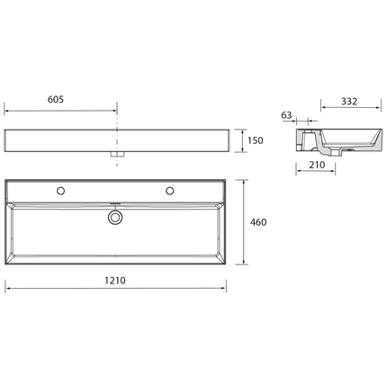 medidas Lavabo Doble VENETO