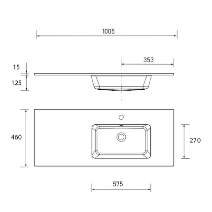 Lavabo VILNA derecha 100 cm