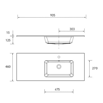 Lavabo VILNA derecha 90 cm
