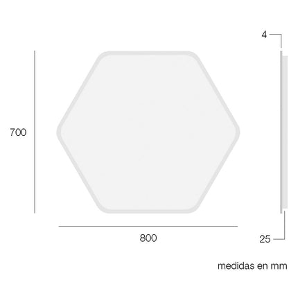 Medidas Espejo De Baño Hexagonal MARE