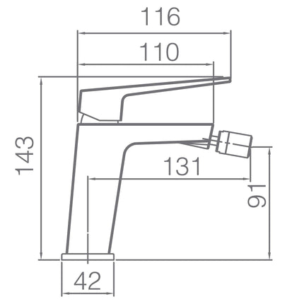 medidas Grifo de Bidé ART