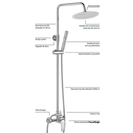 Parrtes Conjunto de ducha MISURI de Aquassent