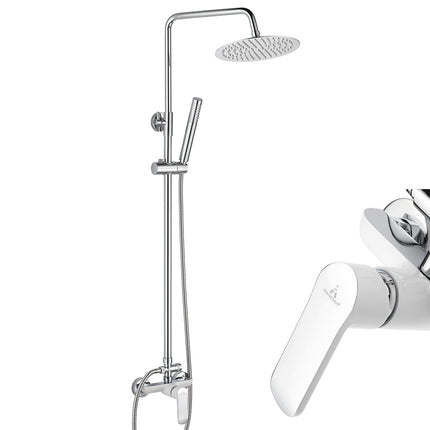 Conjunto de ducha Grifería Monomando MISURI Blanca Cromo de Aquassent