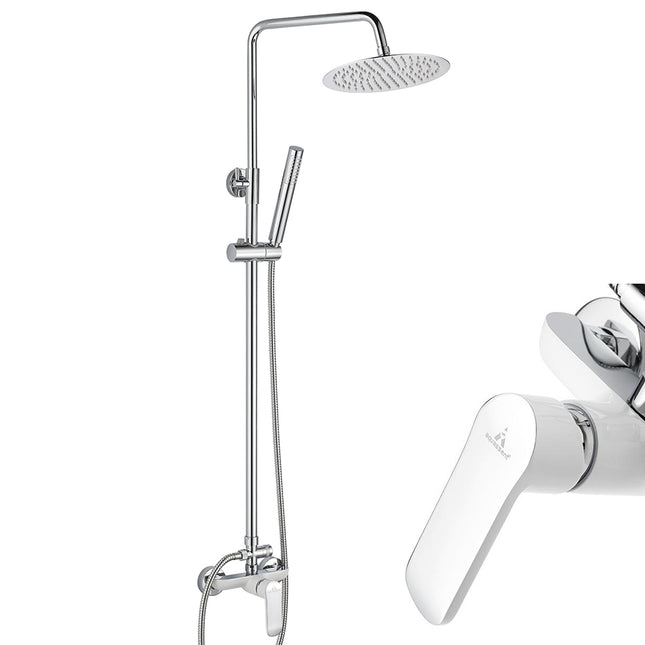 Conjunto de ducha Grifería Monomando MISURI Blanca Cromo de Aquassent