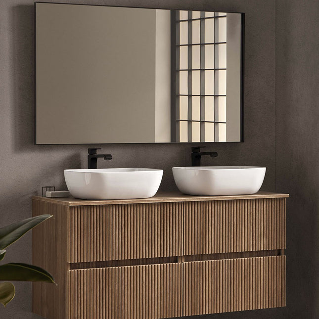 Mueble ETNA de Sanchis 2 Cajones con 2 Lavabos Sobre Encimera