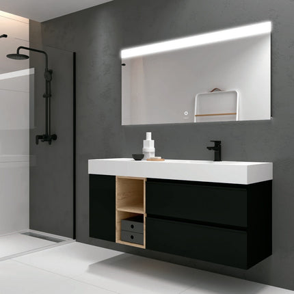 Mueble de baño MODULAR SPIRIT Salgar de 140 cm (80+30+30) con LAVABO desplazado