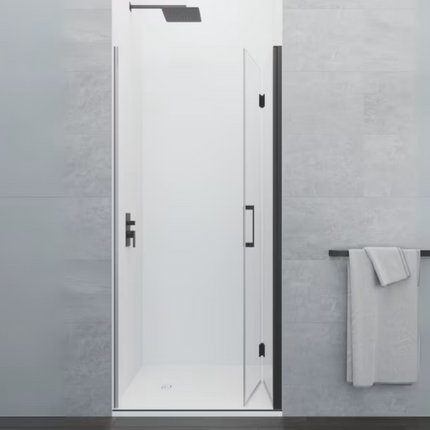 Mampara GLASS PLEGABLE Negro abierta