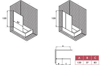 Dibujo Mampara de Bañera OPEN