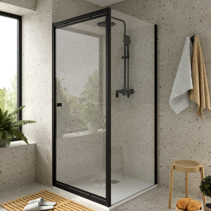 Mampara HABITAT II negro con lateral