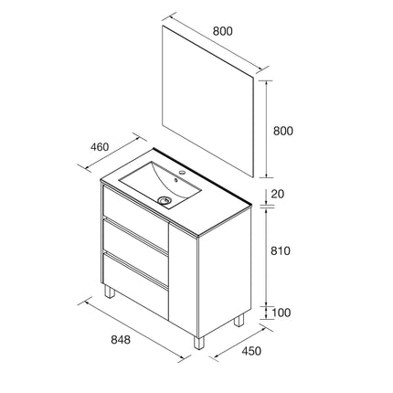 croquis NOJA 850 3c 1p
