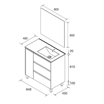 NOJA 850 3c 1p croquis