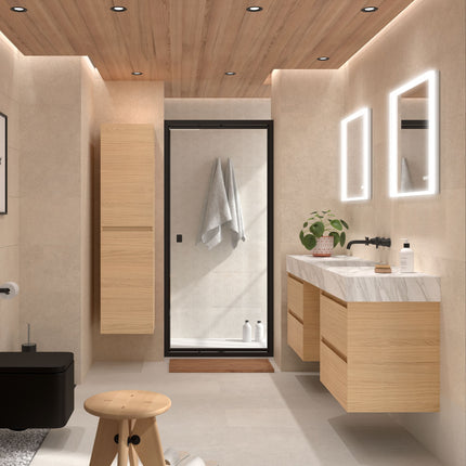 Mueble de baño MARA, 2 cajones roble 800