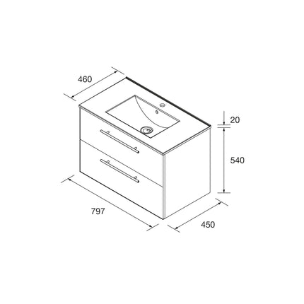 Medidas Conjunto SILANE 80cm