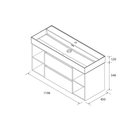 Medidas Bequia 2 Cajones y 2 Coquetas