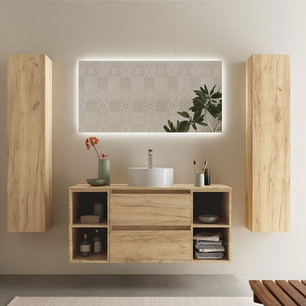 Conjunto Mueble  Bequia 2 Cajones y 2 Coquetas roble