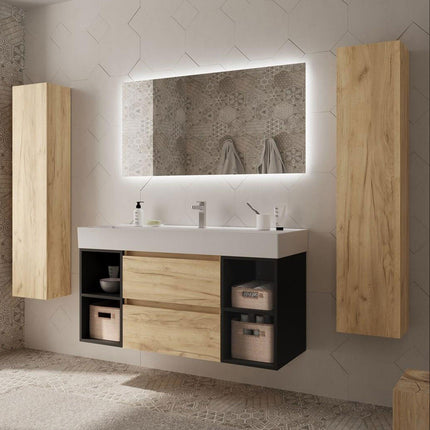 Bequia 2 Cajones y 2 Coquetas Roble y Negro