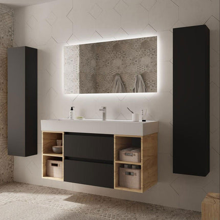 Bequia 2 Cajones y 2 Coquetas Negro y Roble