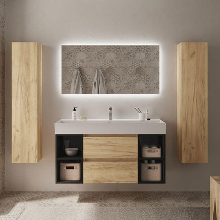 Bequia 2 Cajones y 2 Coquetas Roble y Negro