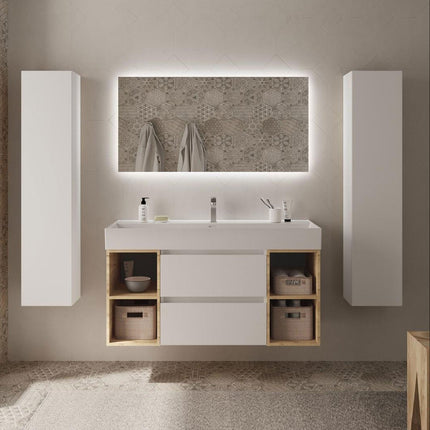 Bequia 2 Cajones y 2 Coquetas Blanco y Roble