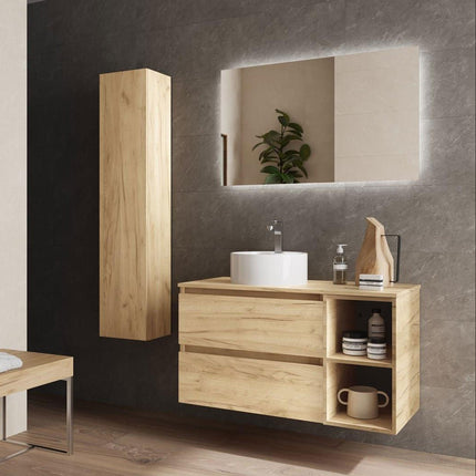 BEQUIA 2 Cajones Coqueta y Lavabo Roble Africa