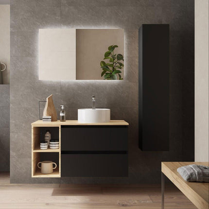 BEQUIA 2 Cajones y 1 Coqueta Negro Roble