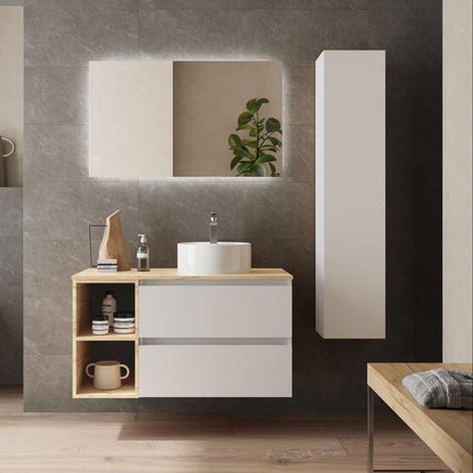 BEQUIA 2 Cajones y 1 Coqueta Blanco y Roble