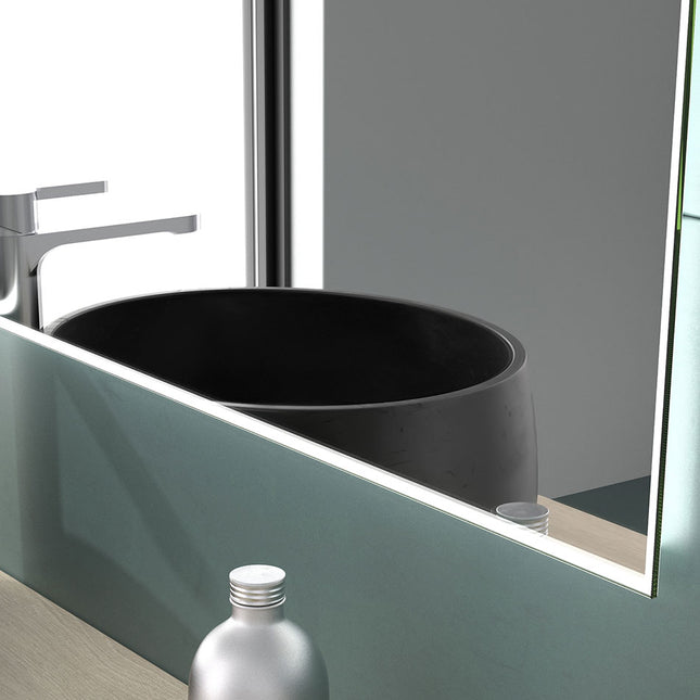 Espejo De Baño Santorini | Luz Led Frontal Y Trasera | Marco Fino | 3 Tonos De Luz | Ip44