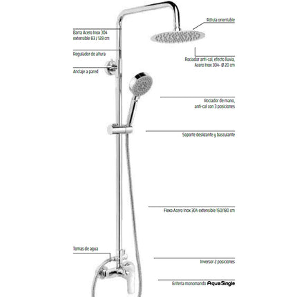 Partes Kit Ducha SAYRO Aquassent