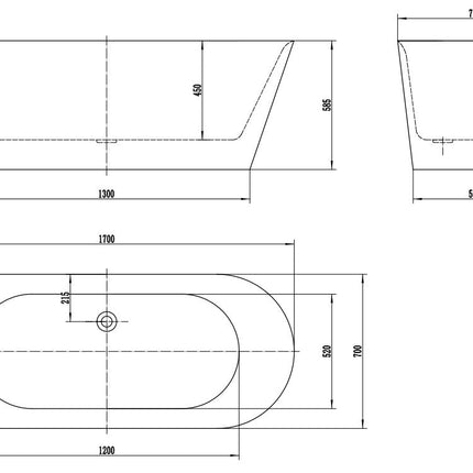 Bañera TASMANIA Exenta Acrílico de AQUORE