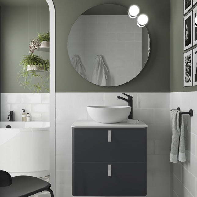 Mueble Baño UNIIQ 2 Cajones + Encimera Porcelana | 3 Acabados Mate | Personalizable