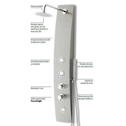 Partes Columna Hidromasaje YARIS de aquassent